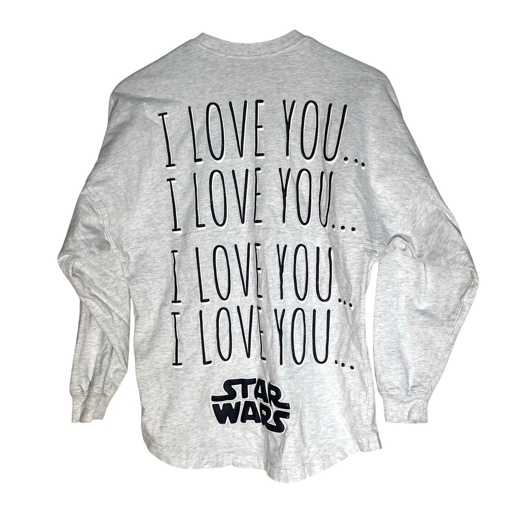 Star Wars Spirit Jersey I Love You Small Gray Disney Parks Women's XS